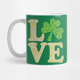 Love Green Shamrock St. Patrick's Day Irish Tee Green Clover Mug